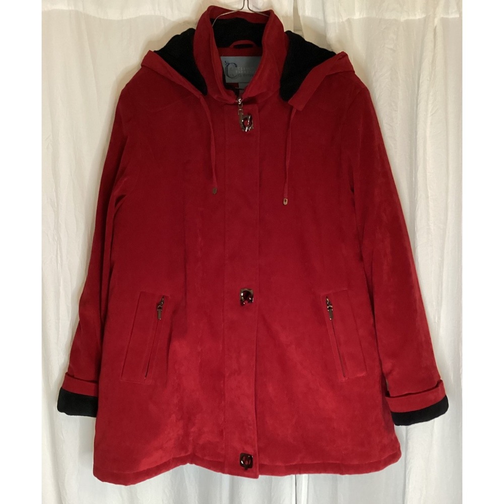 Classic Elements Outerwear Women's Coat Red Size XL Removable Hood